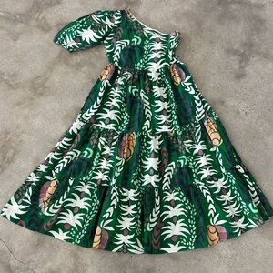 Oliphant Green and White Maxi Dress